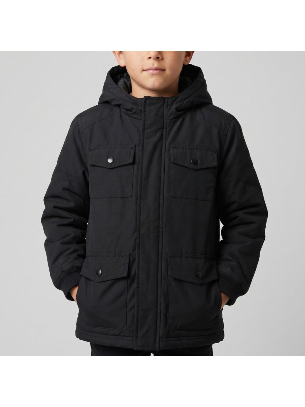 Gymboree Pirate Adventure Boy's Hooded Cargo Jacket Black Coat in size (M) 7-8
